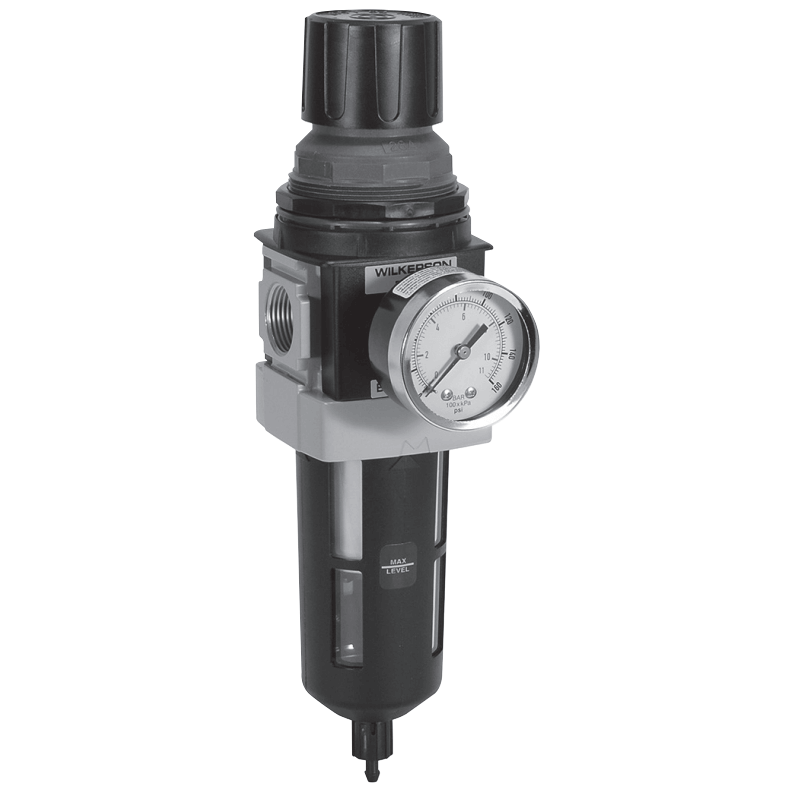 Wilkerson B28 Series Modular Filter/Regulator, Port Sizes 3/8, 1/2, 3/4; Flows to 235 SCFM
